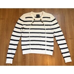ABERCROMBIE & FITCH Navy Ivory Sweater M Nautical